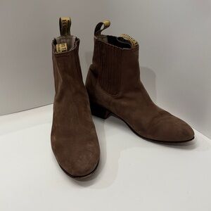 Men's Brown Leather ankle boots- botine charros el canelo botines sz 29 Mexico